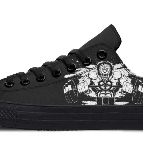 Lion Deadlift Black Lowtop Sneakers - Strength & Style